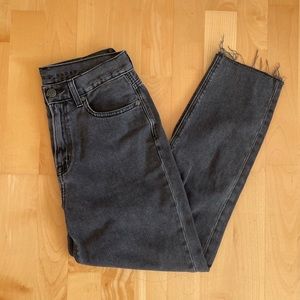 American Eagle Black/Gray Washed Mom Jeans